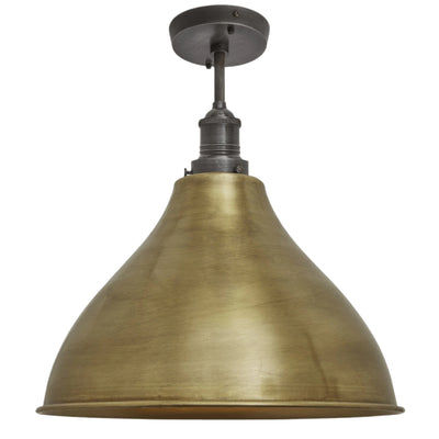 Brooklyn Cone Flush Mount - 12 Inch - Brass Industville BR-CFM12-B-PH