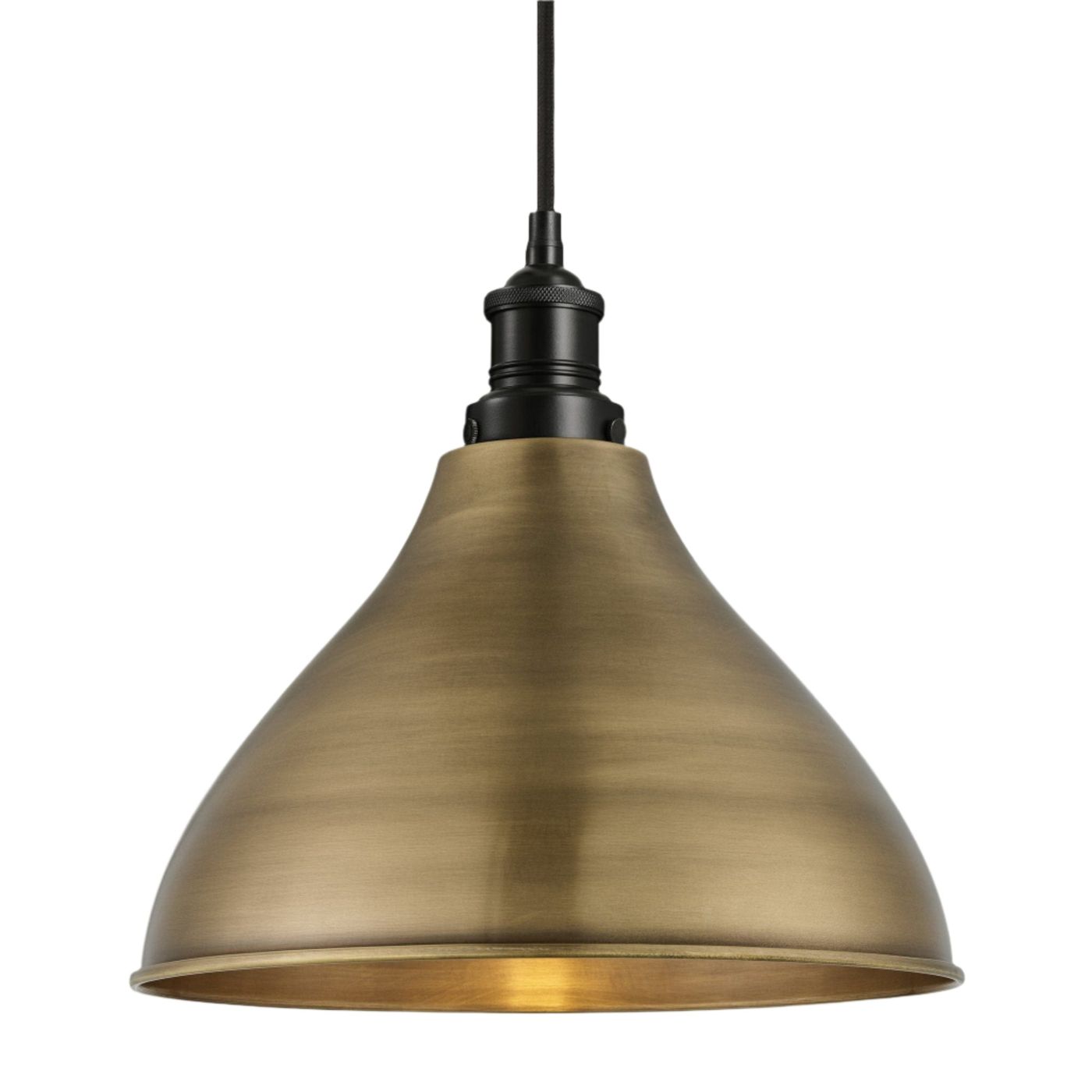 Brooklyn Cone Pendant - 12 Inch - Brass Industville BR-CP12-B-BKH