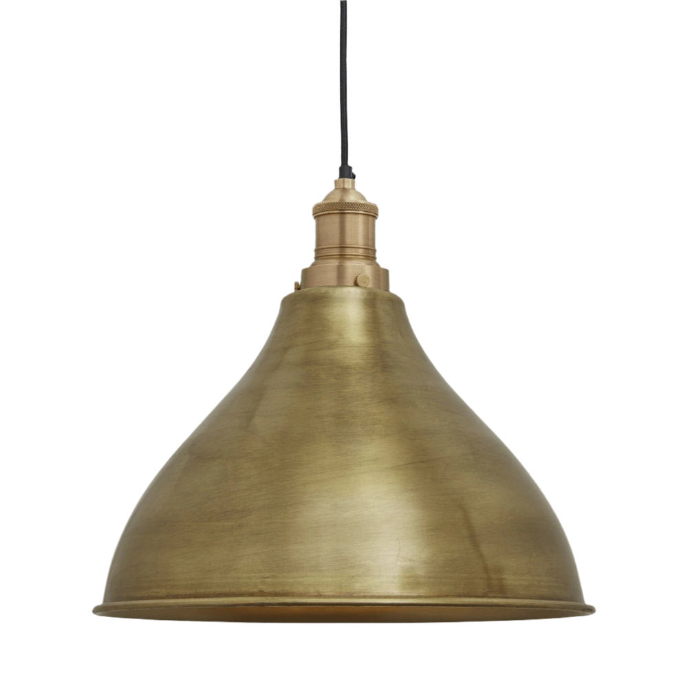 Brooklyn Cone Pendant in 12 Inch in Brass with Brass Pendant Holder, Product Code BR-CP12-B-BH