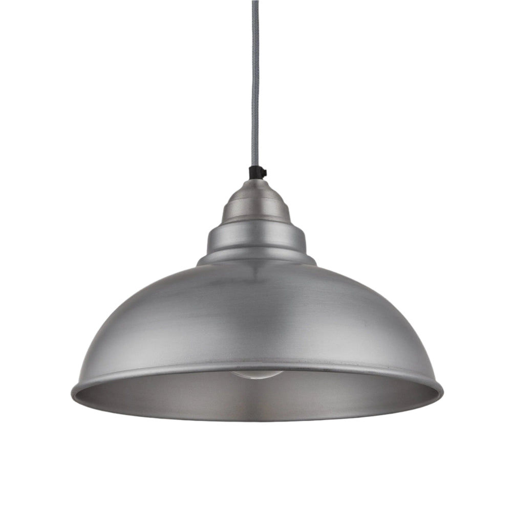 Pewter with Pewter Holder Old Factory Pendant - 12 inch - Industville OF-P12-LP-LPH