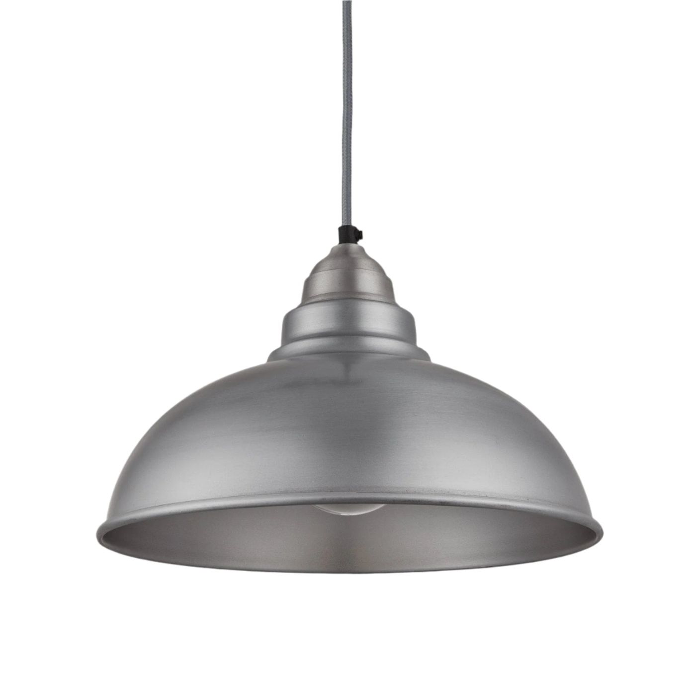 Pewter with Pewter Holder Old Factory Pendant - 12 inch - Industville OF-P12-LP-LPH