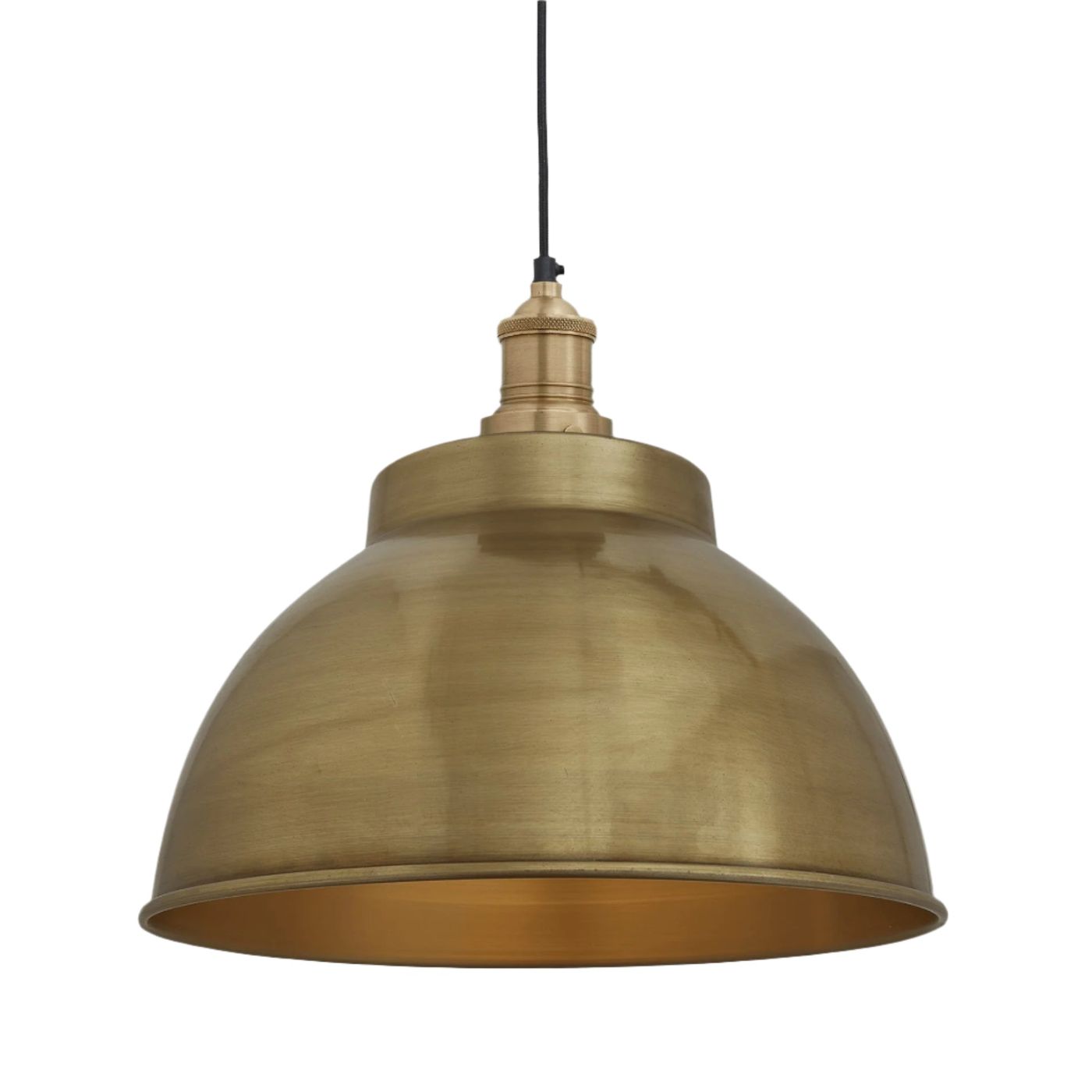 Brass with Brass Holder Brooklyn Dome Pendant - 13 Inch - Industville BR-DP13-B-BH