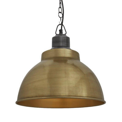 Brooklyn Dome Pendant - 13 Inch - Brass Industville BR-DP13-B-PCN