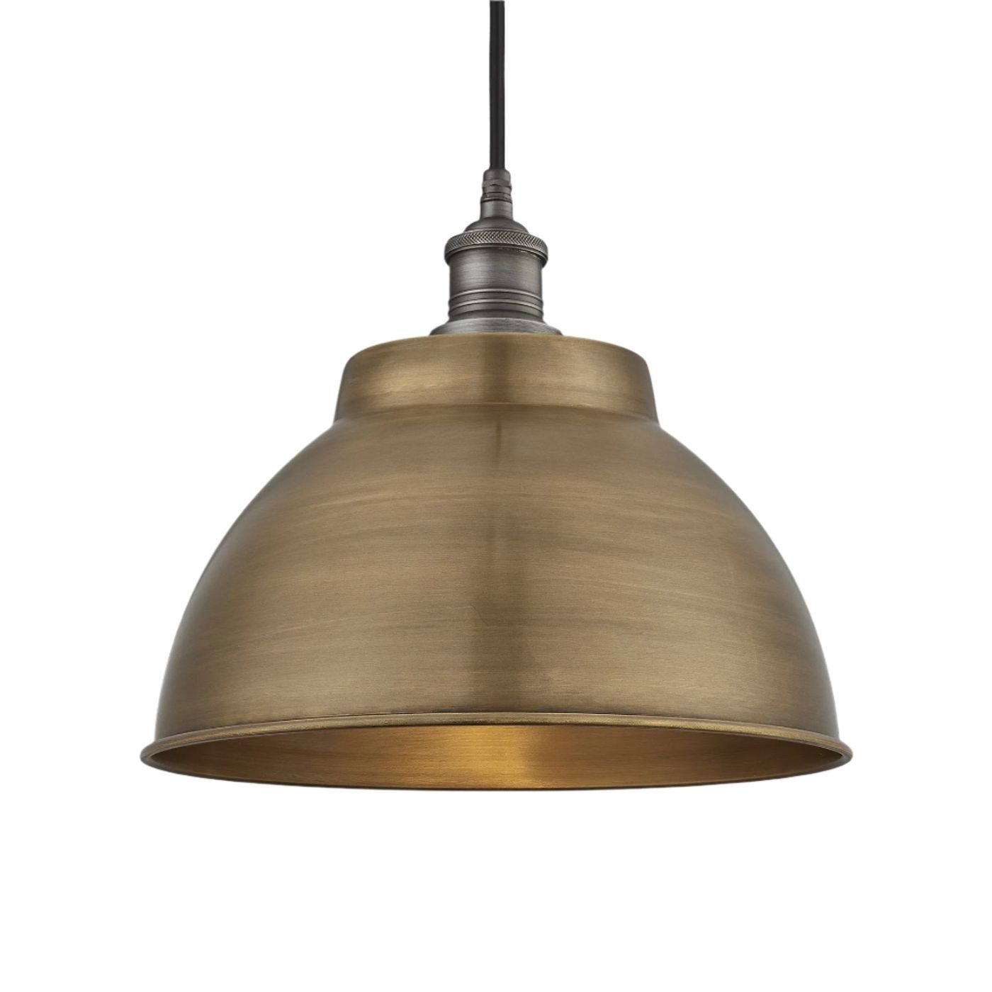 Brass with Pewter Holder Brooklyn Outdoor & Bathroom Dome Pendant - 13 Inch - BR-IP65-DP13-B-PH