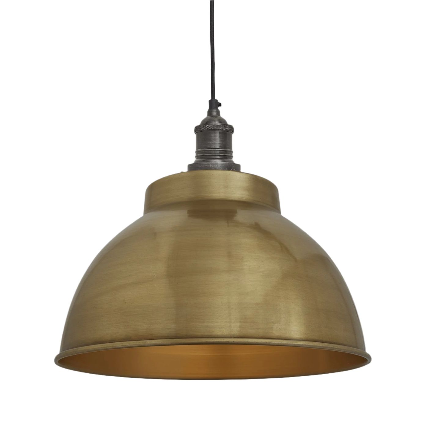 Brass with Pewter Holder Brooklyn Dome Pendant - 13 Inch - Industville BR-DP13-B-PH