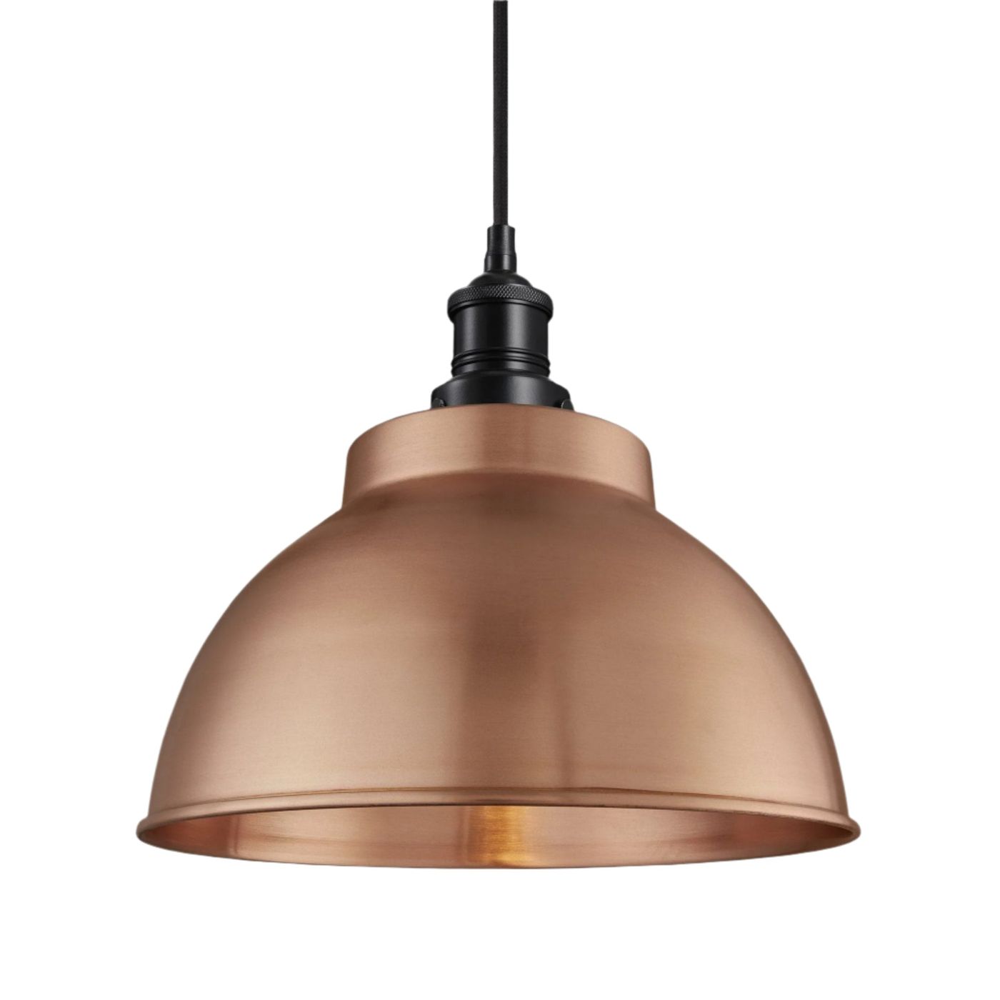 Copper with Black Holder Brooklyn Dome Pendant - 13 Inch - Industville BR-DP13-C-BKH