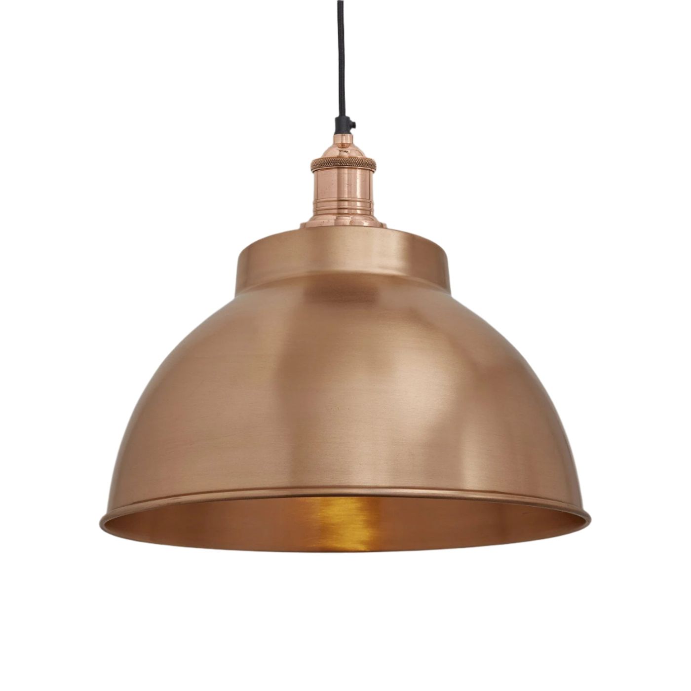 Copper with Copper Holder Brooklyn Dome Pendant - 13 Inch - Industville BR-DP13-C-CH