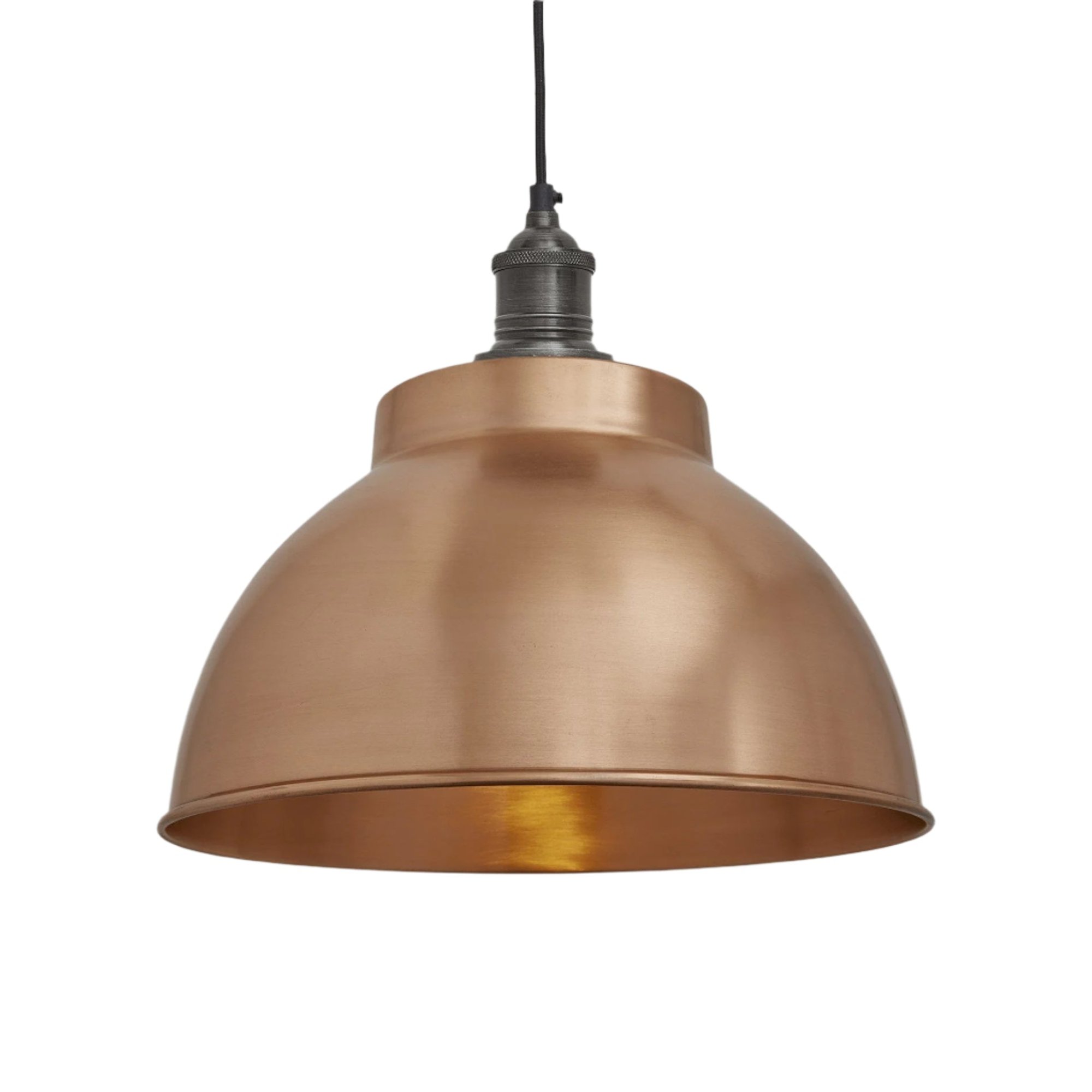 Copper with Pewter Holder Brooklyn Dome Pendant - 13 Inch - Industville BR-DP13-C-PH