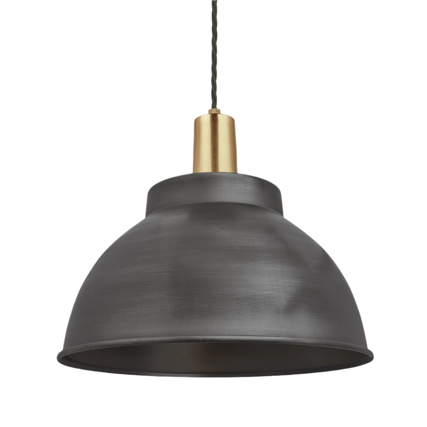 Sleek Dome Pendant - 13 Inch - Pewter Industville SL-DP13-P-BH