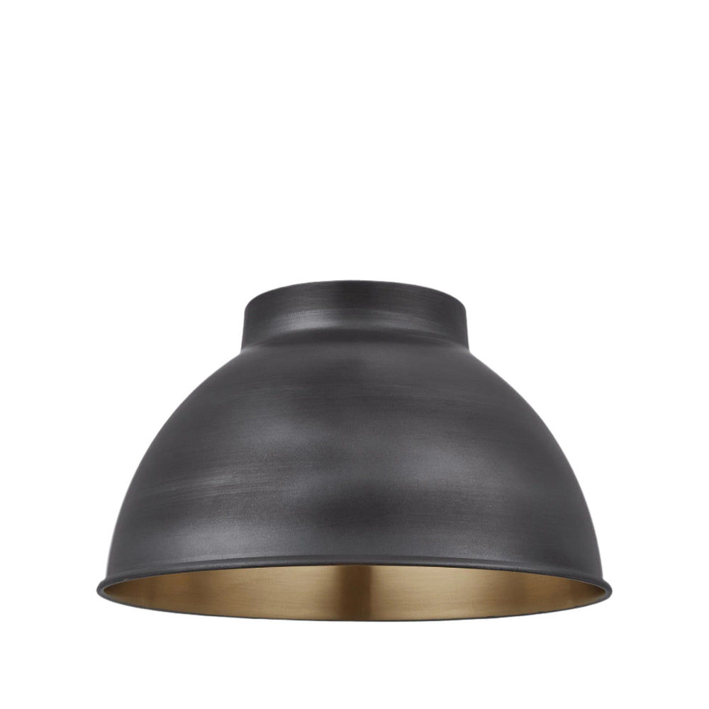 Pewter & Brass Dome - 13 Inch - Shade Only Industville D13-BP-SO