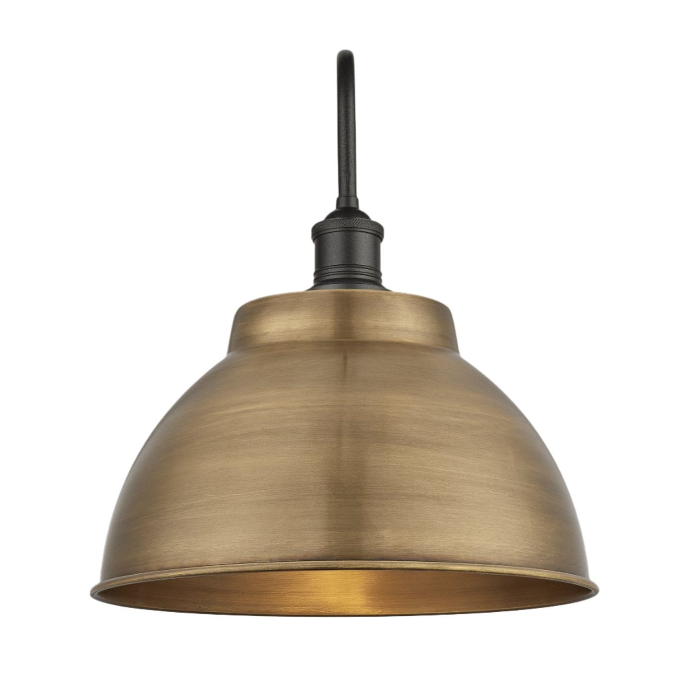 Swan Neck Outdoor & Bathroom Dome Wall Light - 13 Inch - Brass Industville SN-IP65-DWL13-B-PH-GLG