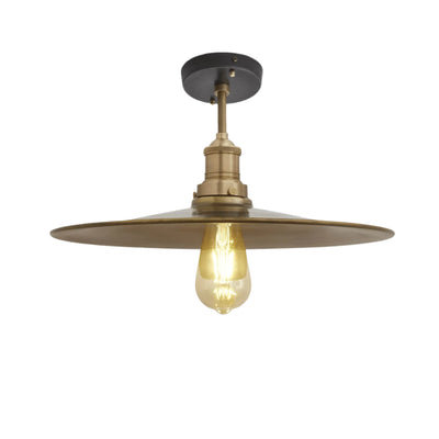 Brooklyn Flat Flush Mount - 15 Inch - Brass - Dining Room Lights - Industville Lighting UK