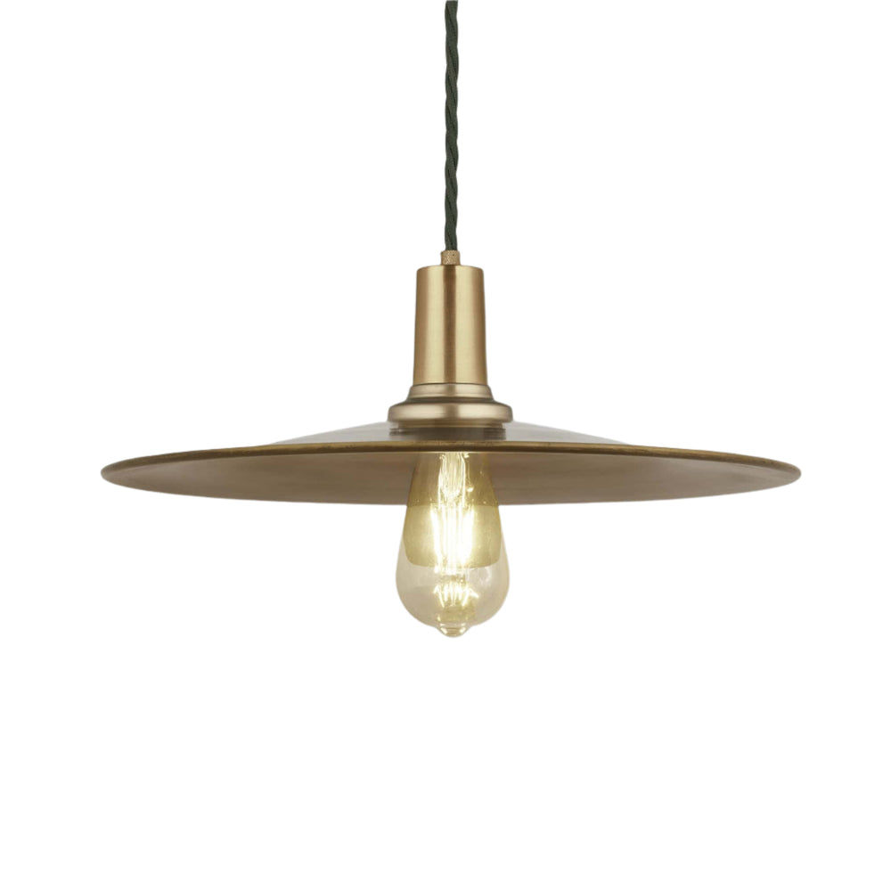 Brass Sleek Flat Pendant in 15 Inch with Brass Holder, Product Code is SL-FP15-B-BH