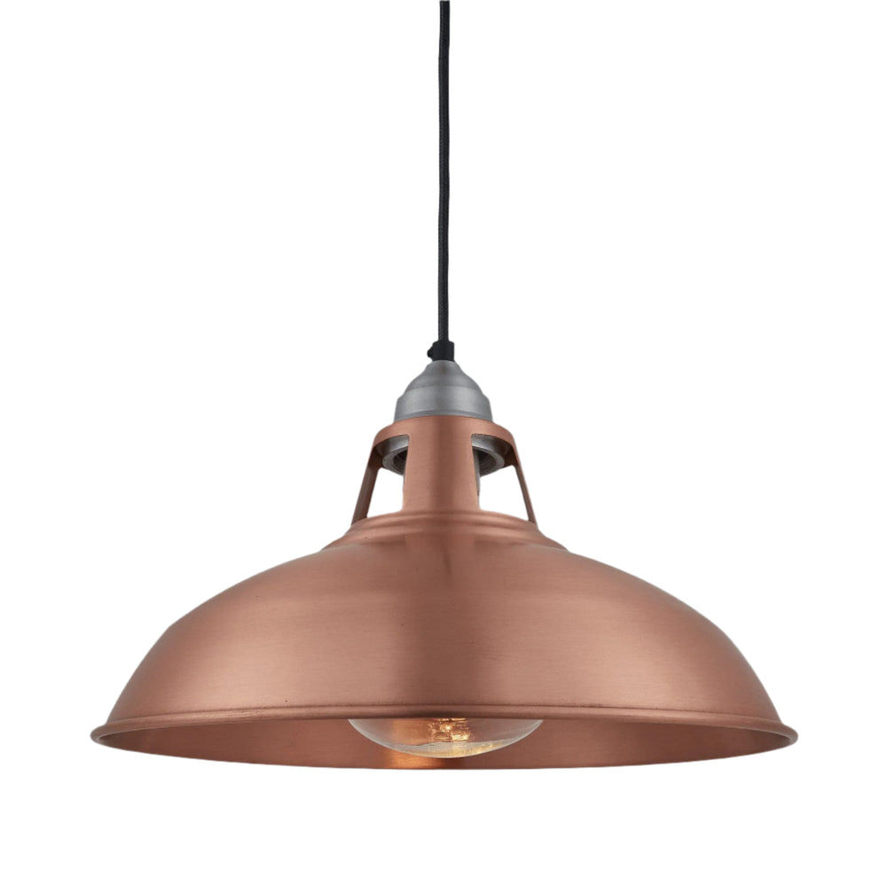 Copper Old Factory Slotted Heat Pendant Lamps - 15 Inch - Industville OF-HLP15-C-LPH