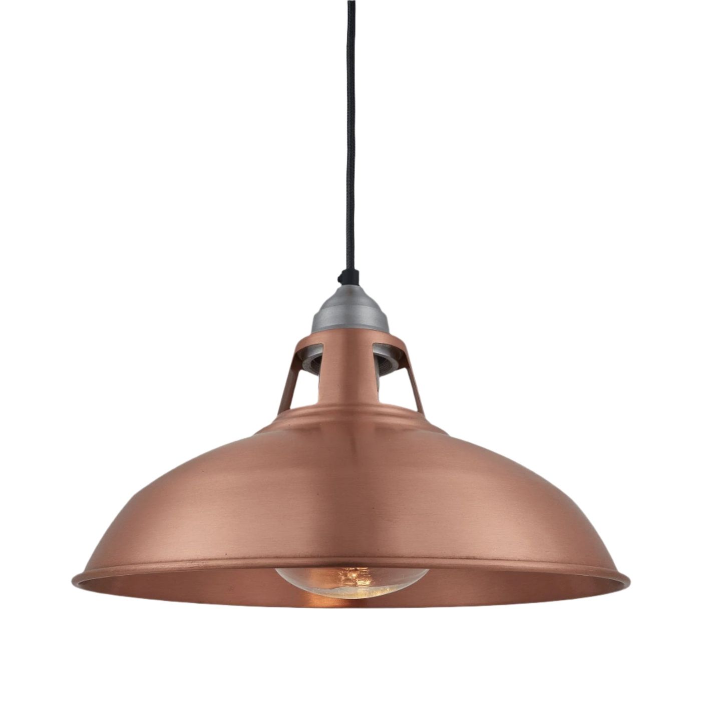Copper Old Factory Slotted Heat Pendant Lamps - 15 Inch - Industville OF-HLP15-C-LPH