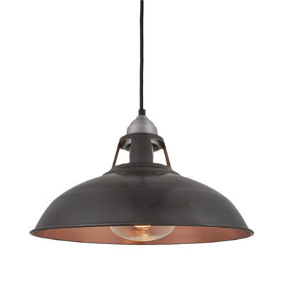 Pewter & Copper Old Factory Slotted Heat Pendant Lamps - 15 Inch - Industville OF-HLP15-CP-LPH