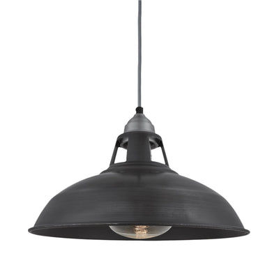 Pewter Old Factory Slotted Heat Pendant Lamps - 15 Inch - Industville OF-HLP15-P-LPH