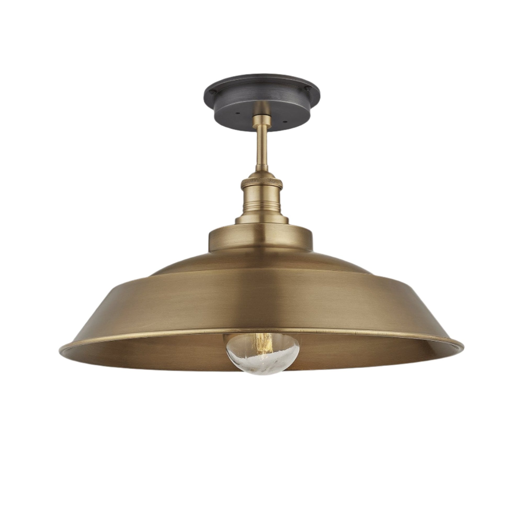 Brooklyn Outdoor & Bathroom Step Flush Mount in 16 Inch in Brass with Brass Holder, Product Code BR-IP65-SFM16-B-BH
