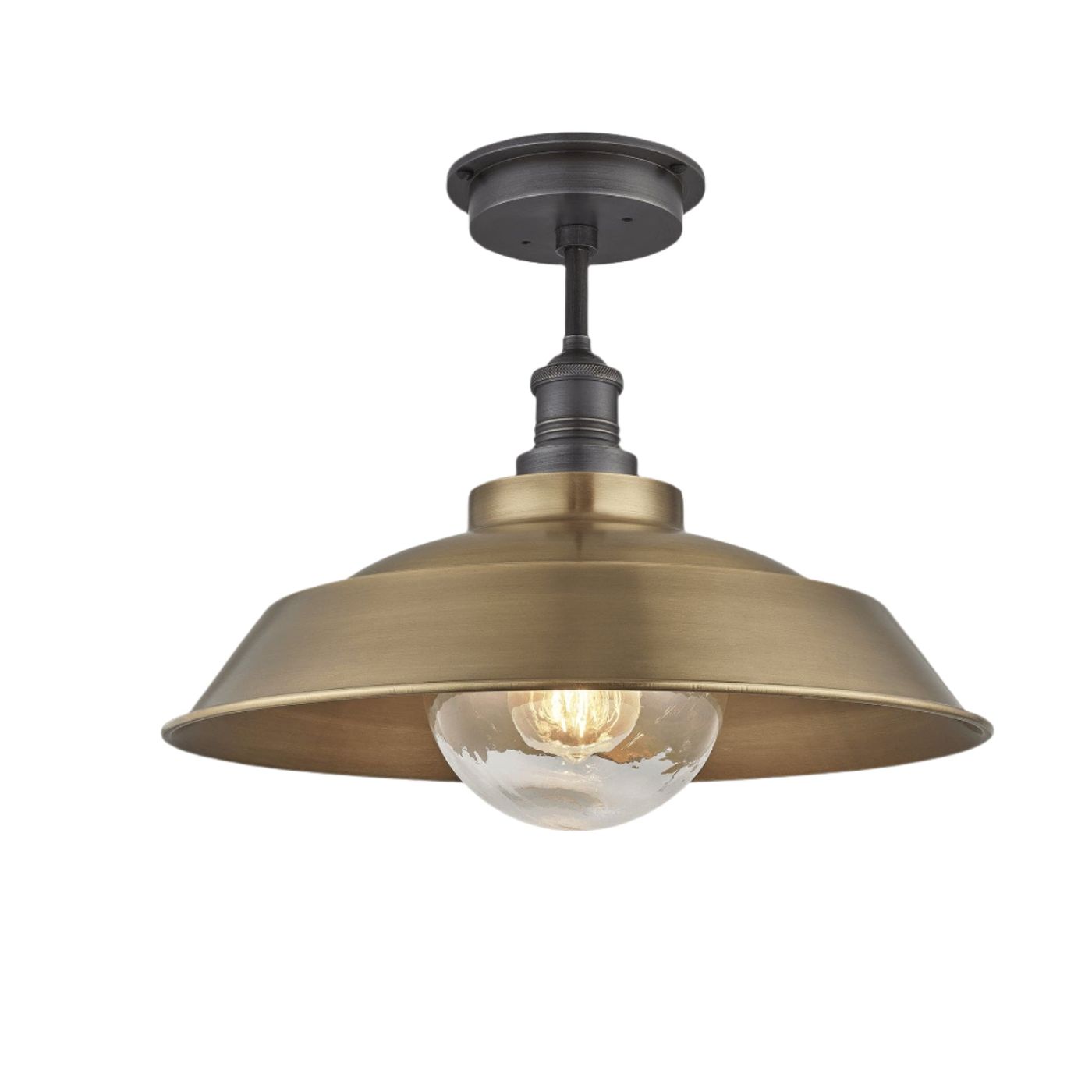 Brooklyn Outdoor & Bathroom Step Flush Mount - 16 Inch - Brass Industville BR-IP65-SFM16-B-PH-GLG