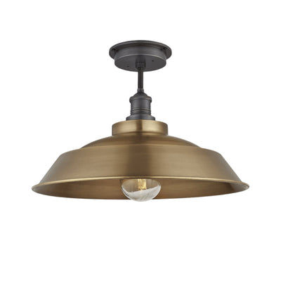 Brooklyn Outdoor & Bathroom Step Flush Mount in 16 Inch in Brass with Pewter Holder, Product Code BR-IP65-SFM16-B-PH