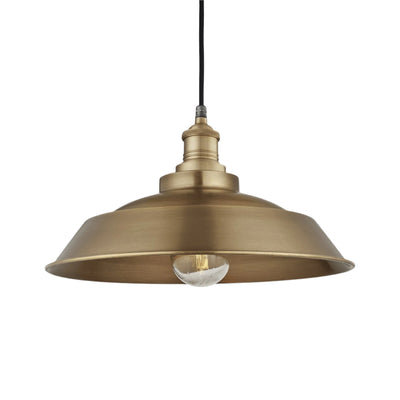 Brooklyn Outdoor & Bathroom Brass Step Pendant - 16 Inch - Brass Holder - Brass Lights - Industville Lighting UK