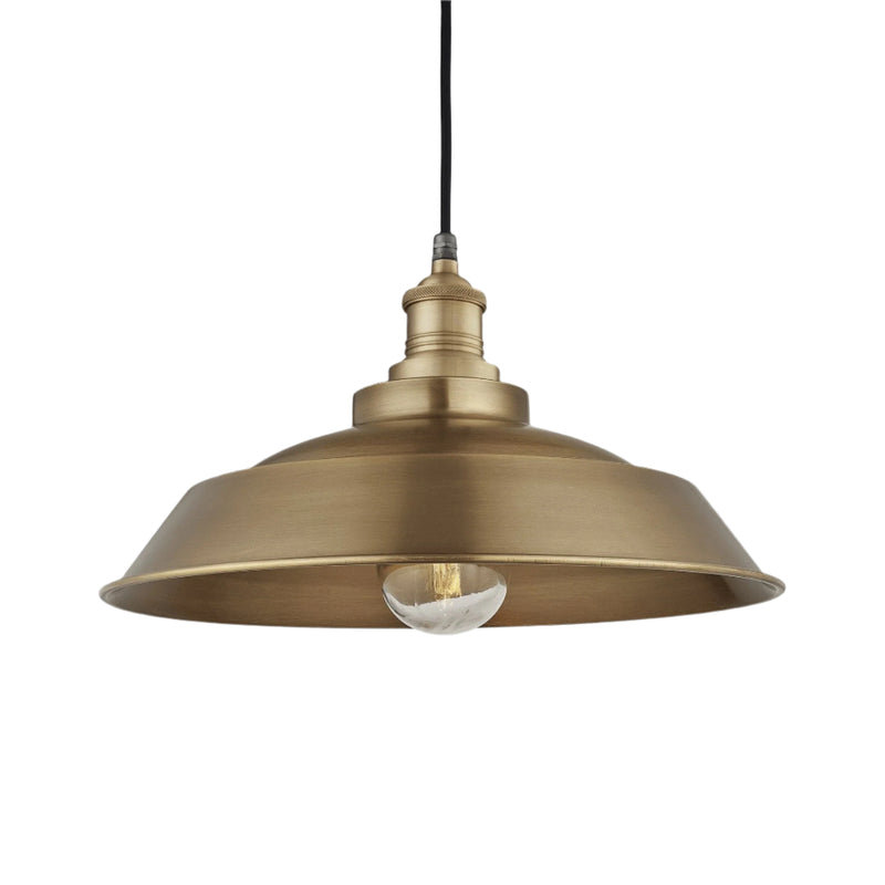 Brooklyn Outdoor & Bathroom Brass Step Pendant - 16 Inch - Brass Holder - Ceiling Lights - Industville Lighting UK