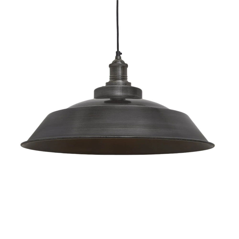 Pewter with Pewter Holder Brooklyn Step Pendant - 16 Inch - BR-SP16-P-PH