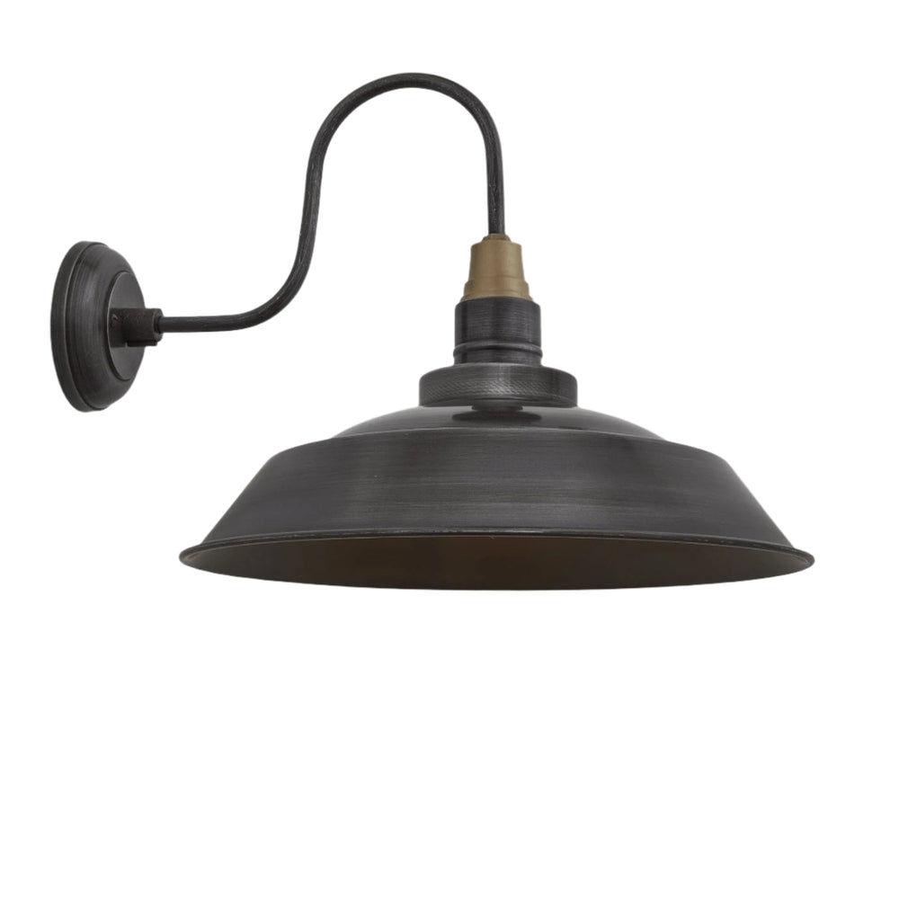 Pewter Swan Neck Step Wall Light in 16 Inch, Product Code is SN-SWL16-P