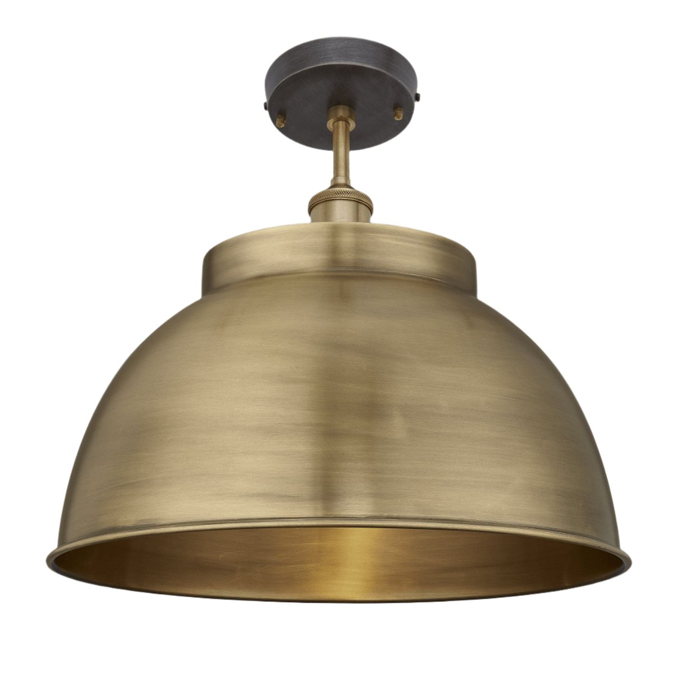 Brass with Brass Holder Brooklyn Dome Flush Mount - 17 Inch - Industville BR-DFM17-B-BH