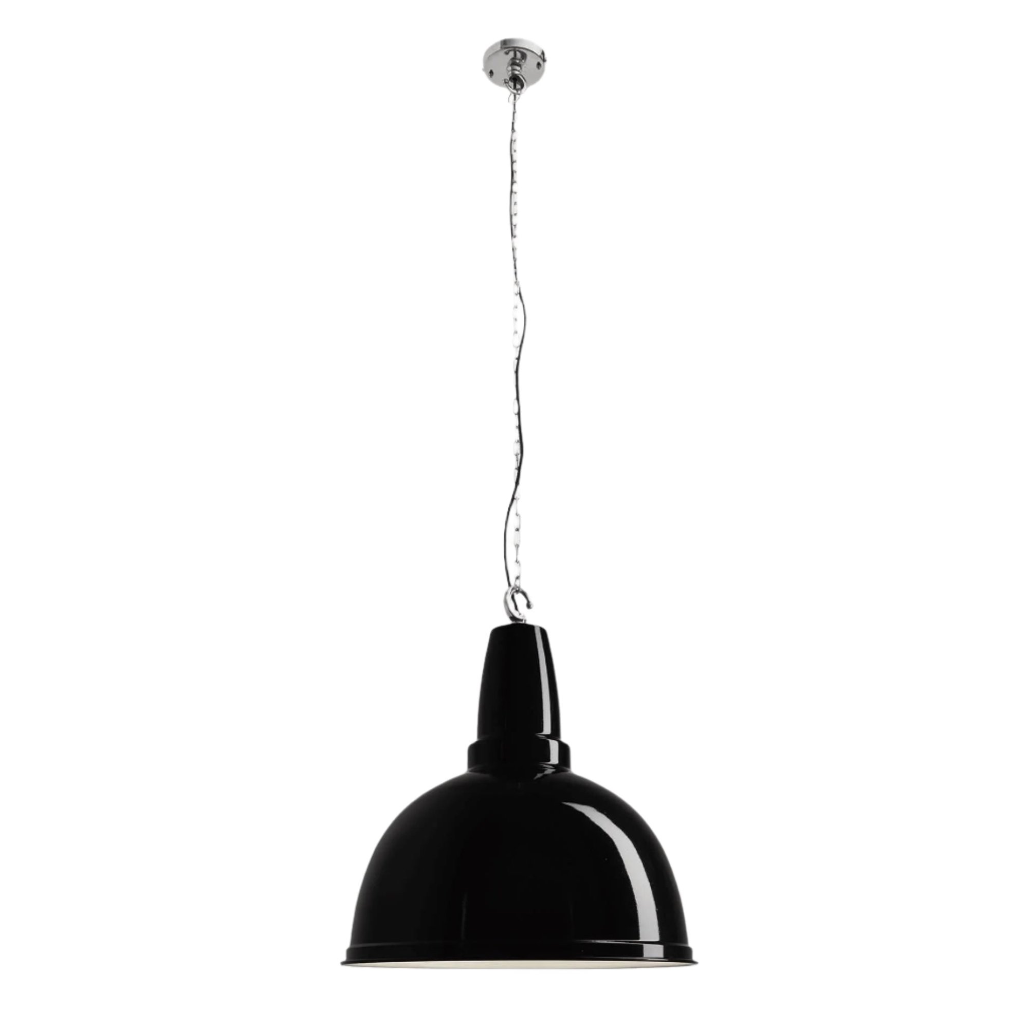 Black Retro Large Pendant - 17 Inch - Industville RT-LP17-BK-CHKCN