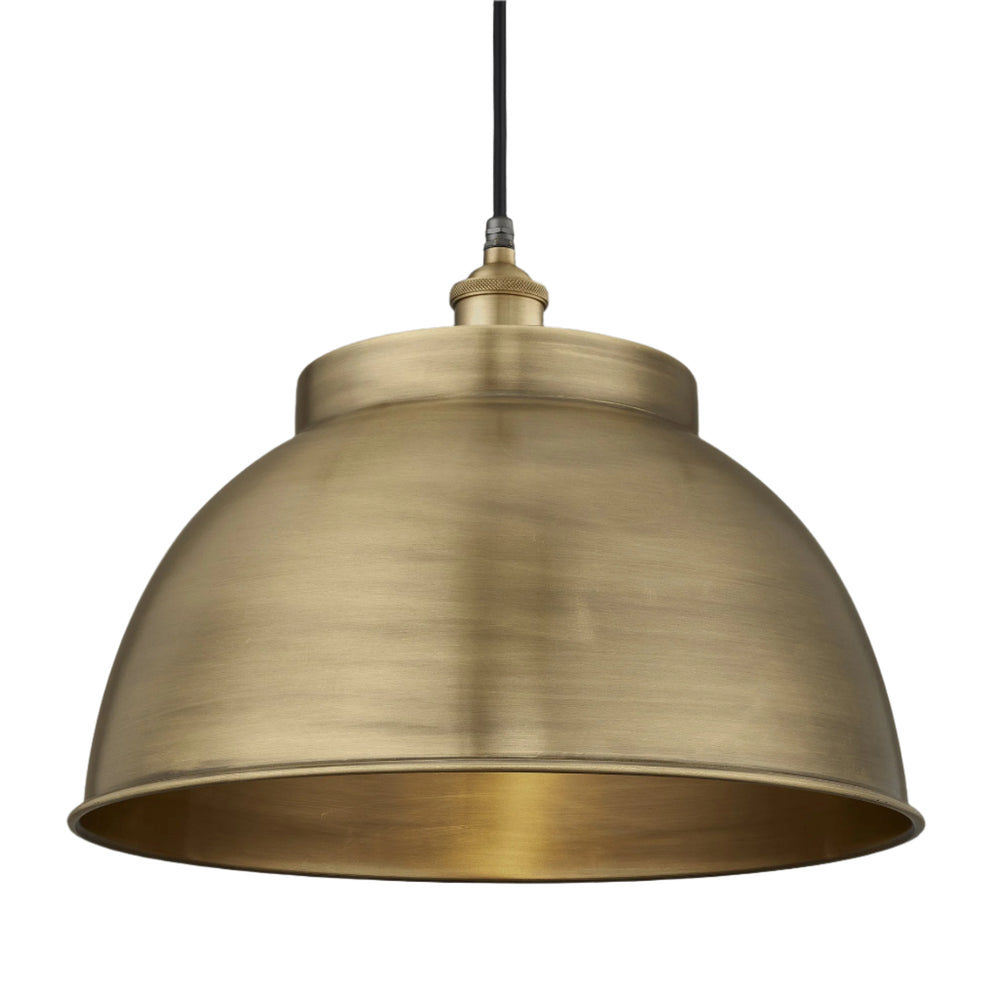 Brooklyn Outdoor & Bathroom Dome Pendant - 17 Inch - Brass Industville BR-IP65-DP17-B-BH