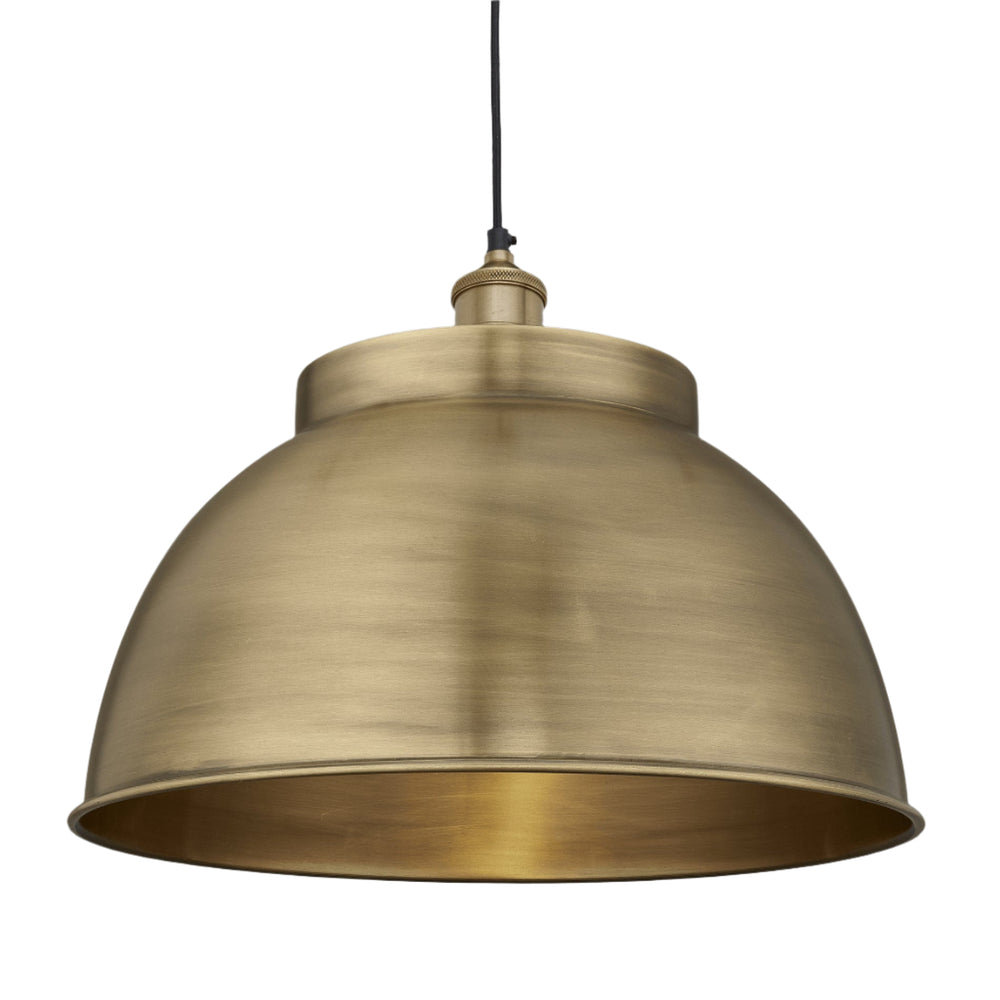 Brass with Brass Holder Brooklyn Dome Pendant - 17 Inch -  Industville BR-DP17-B-BH