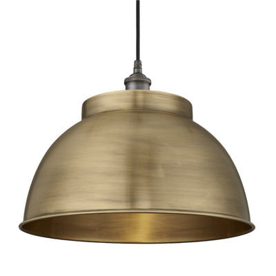 Brooklyn Outdoor & Bathroom Dome Pendant - 17 Inch - Brass Industville BR-IP65-DP17-B-PH