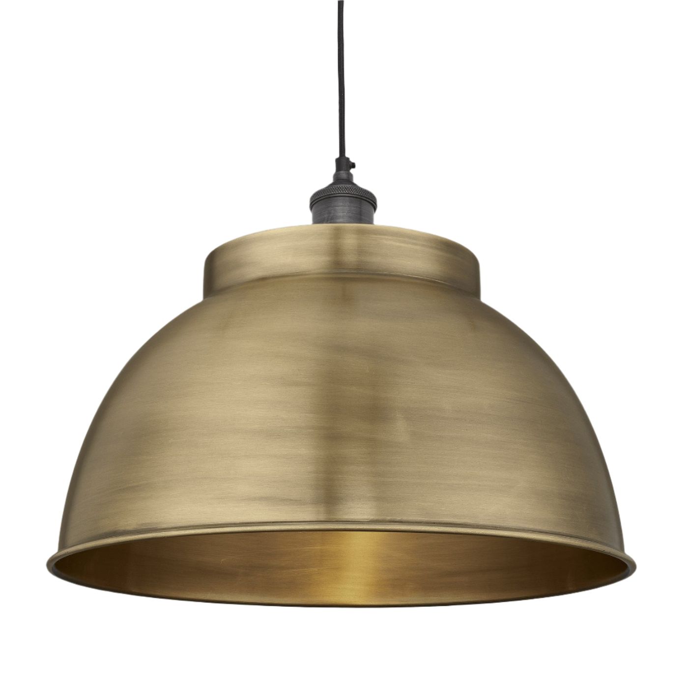 Brass with Pewter Holder Brooklyn Dome Pendant - 17 Inch -  Industville BR-DP17-P-PH