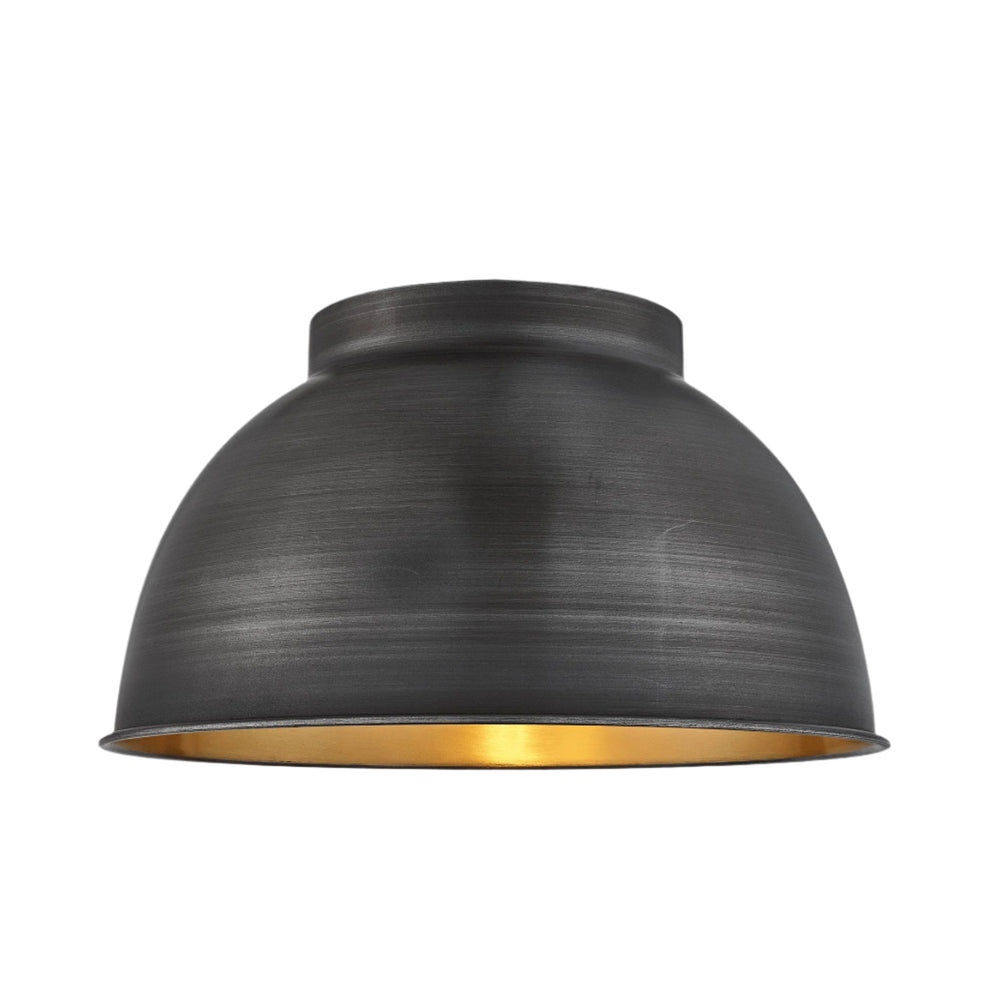 Dome - 17 Inch - Pewter & Brass - Shade Only Industville D17-BP-SO