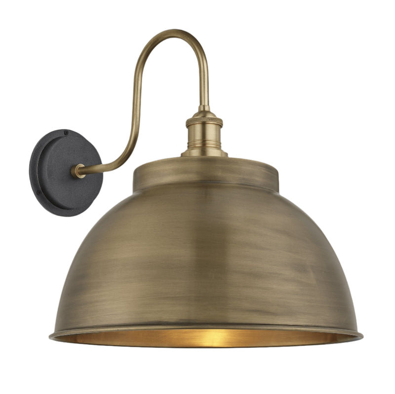 Swan Neck Outdoor & Bathroom Dome Wall Light - 17 Inch - Modern Decorative Lighting - Industville Lighting UK