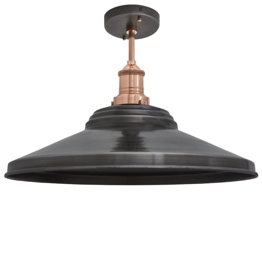 Brooklyn Giant Step Flush Mount - 18 Inch - Pewter Industville BR-GSFM18-P-CH