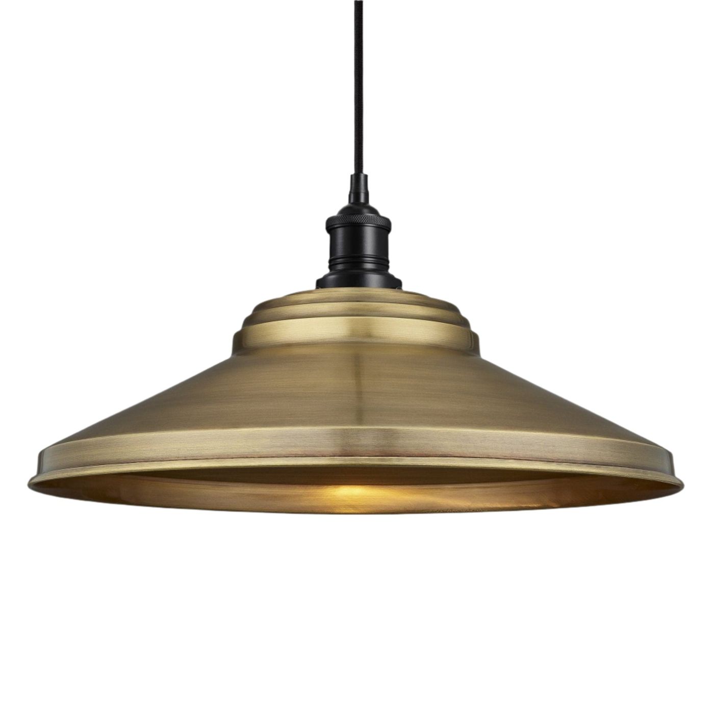 Brass with Black Holder Brooklyn Giant Step Pendant - 18 Inch - BR-GSP18-B-BKH