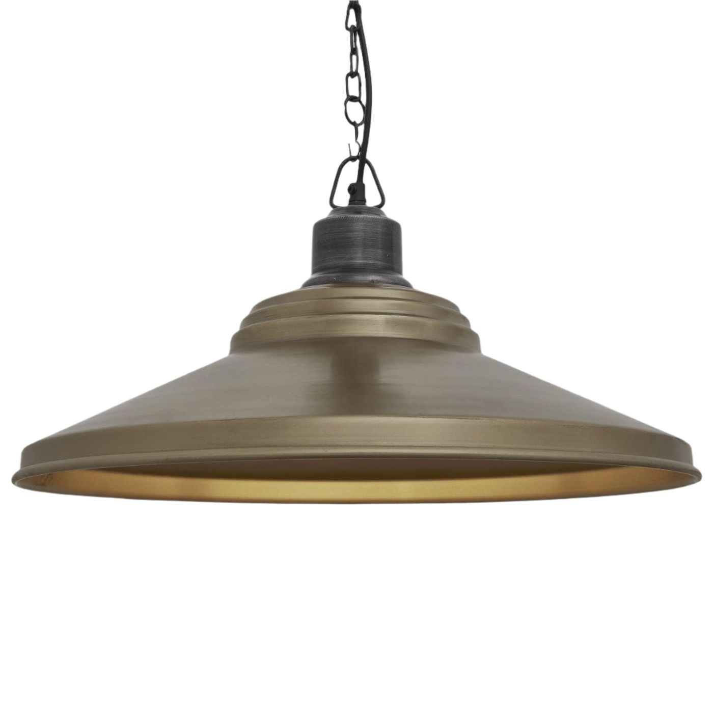 Brass with Pewter Chain Holder Brooklyn Giant Step Pendant - 18 Inch - BR-GSP18-B-PCN