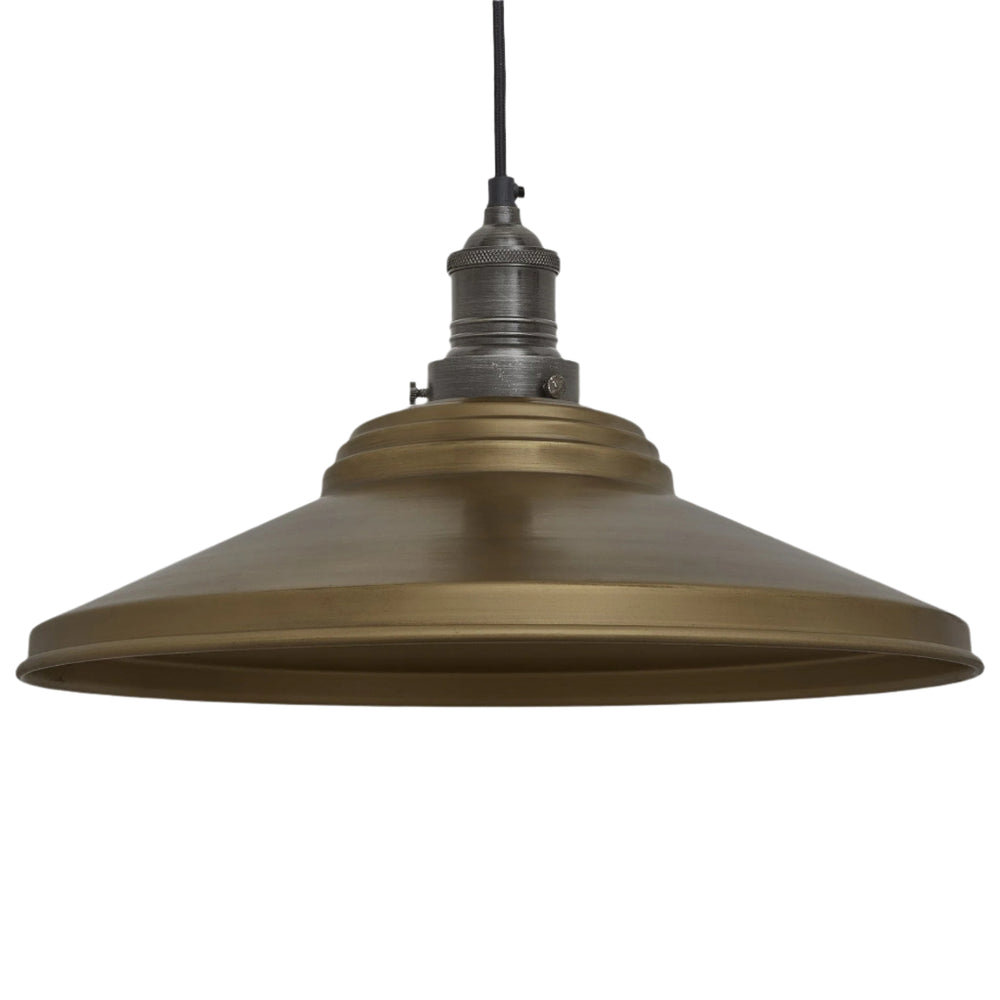 Brass with Pewter Holder Brooklyn Giant Step Pendant - 18 Inch - BR-GSP18-P-BH