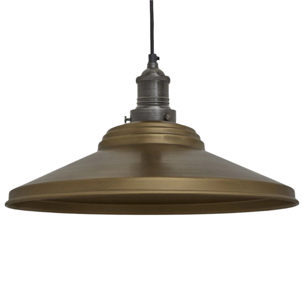Brass with Pewter Holder Brooklyn Giant Step Pendant - 18 Inch - BR-GSP18-P-BH
