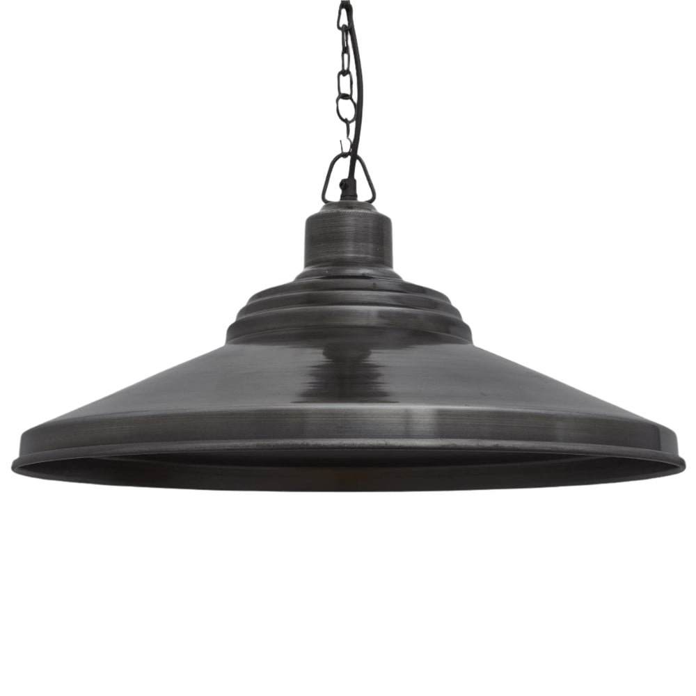 Pewter with Pewter Chain Holder Brooklyn Giant Step Pendant - 18 Inch - BR-GSP18-P-PCN