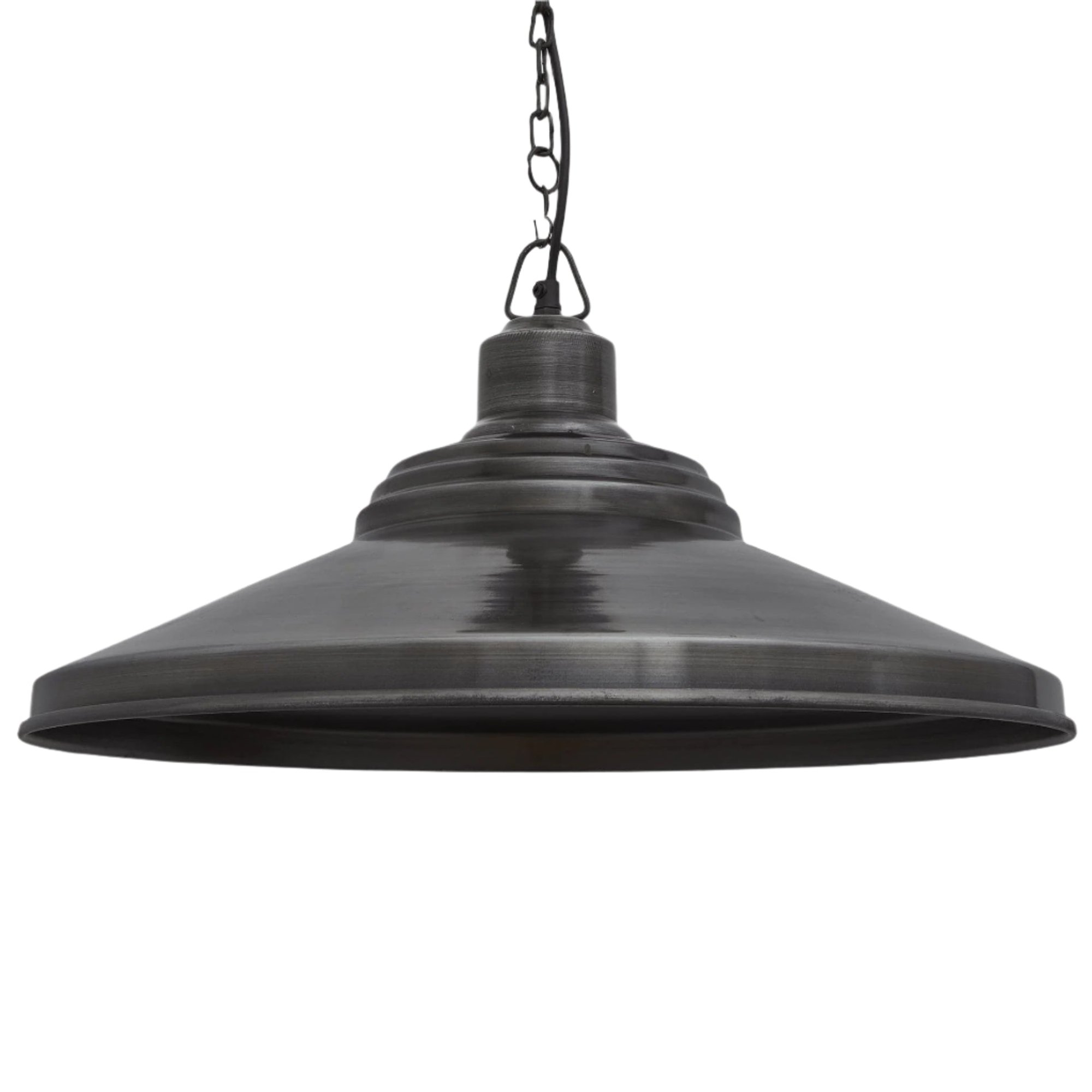 Pewter with Pewter Chain Holder Brooklyn Giant Step Pendant - 18 Inch - BR-GSP18-P-PCN
