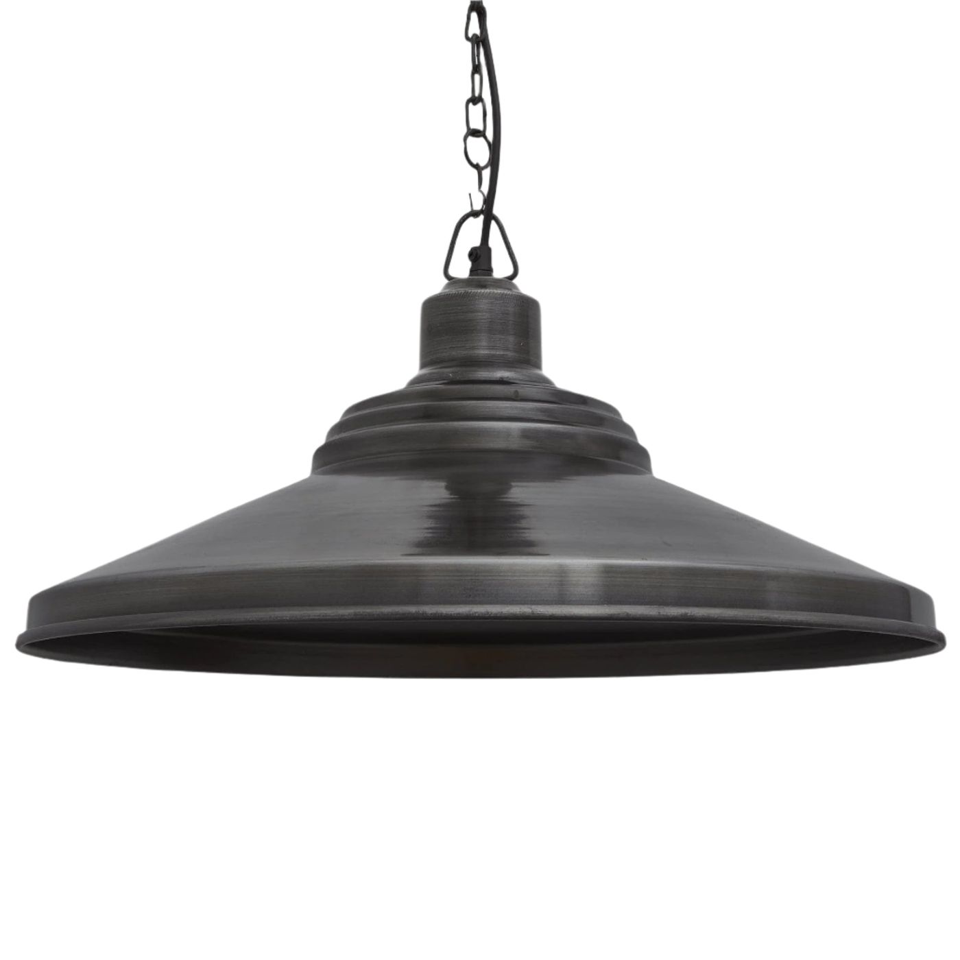 Pewter with Pewter Chain Holder Brooklyn Giant Step Pendant - 18 Inch - BR-GSP18-P-PCN