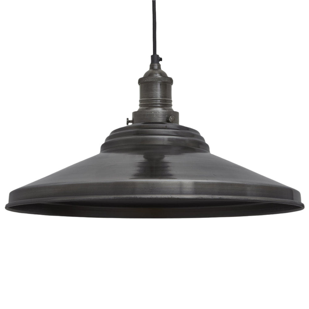 Pewter with Pewter Holder Brooklyn Giant Step Pendant - 18 Inch - BR-GSP18-P-PH
