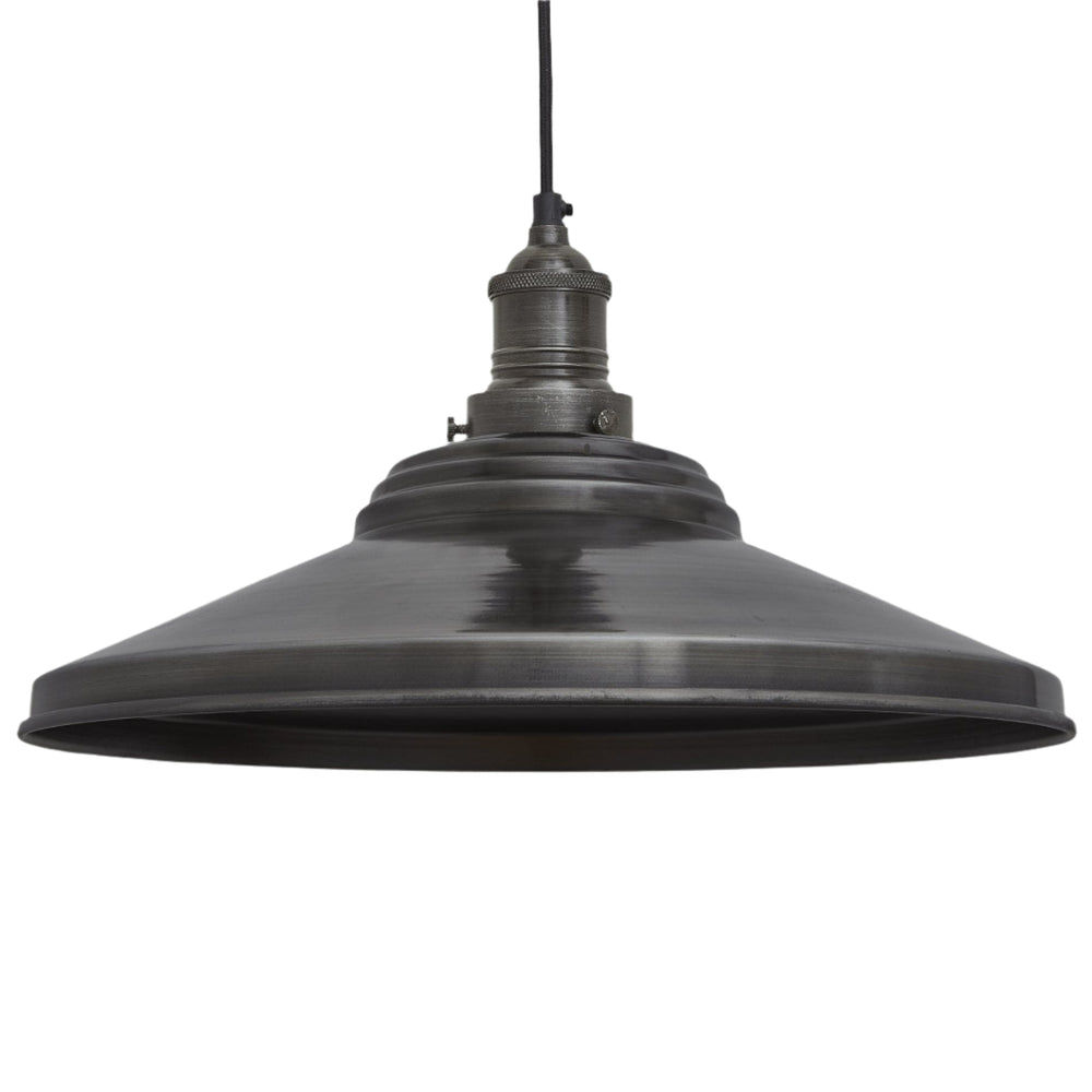 Pewter with Pewter Holder Brooklyn Giant Step Pendant - 18 Inch - BR-GSP18-P-PH