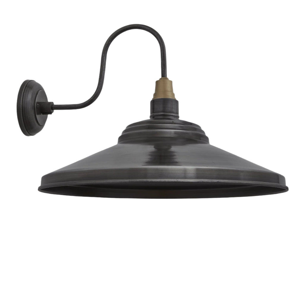 Swan Neck Giant Step Wall Light - 18 Inch - Pewter Industville SN-GSWL18-P