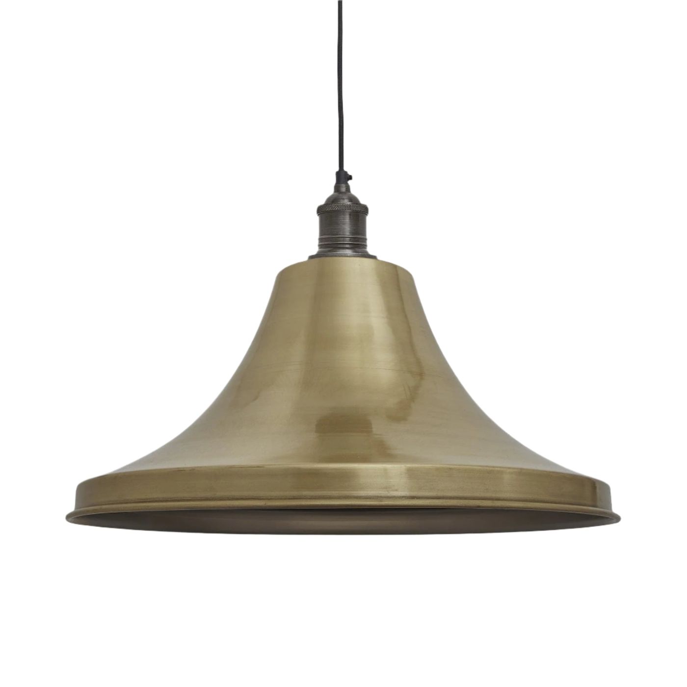 Brass with Pewter Holder Brooklyn Giant Bell Pendant - 20 Inch - Industville BR-GBLP20-B-PH
