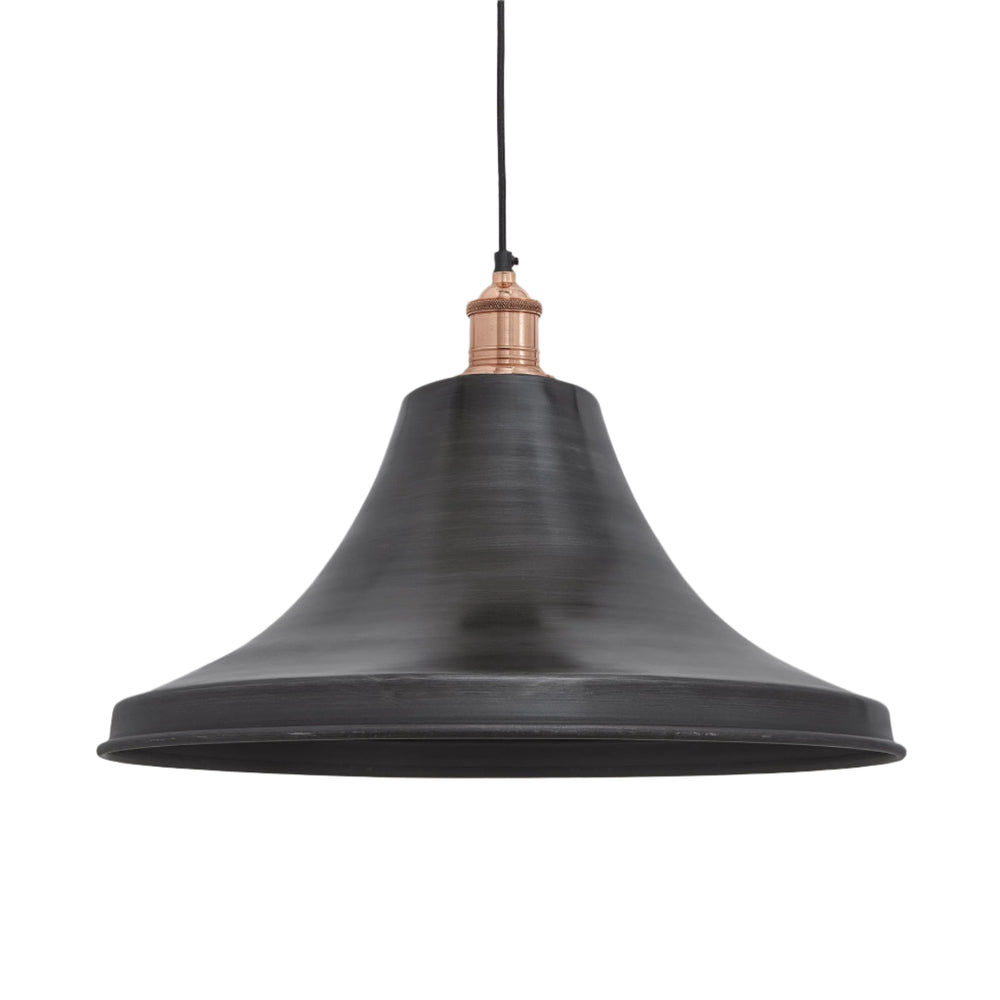 Pewter with Copper Holder Brooklyn Giant Bell Pendant - 20 Inch - Industville BR-GBLP20-P-CH