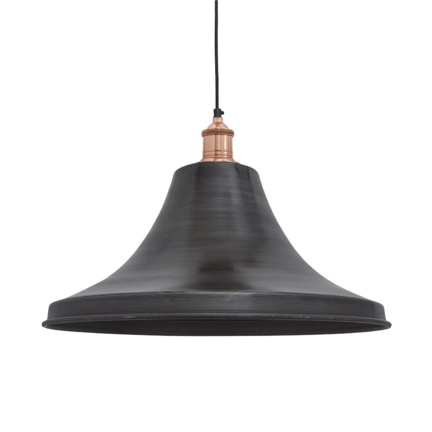 Pewter with Copper Holder Brooklyn Giant Bell Pendant - 20 Inch - Industville BR-GBLP20-P-CH